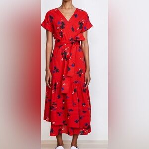 Apiece Apart Scarlet Floral High Low Dress